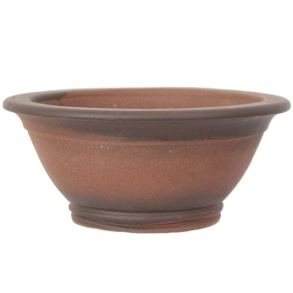Bonsaischale 14x14x6cm Antik-Braun Rund Unglasiert