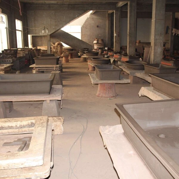 Bonsaischale 14x14x6cm Antik-Braun Rund Unglasiert – Bild 5