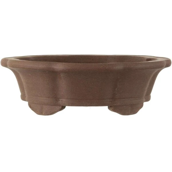 Bonsaischale 24x24x7.5cm Braun Rund Unglasiert
