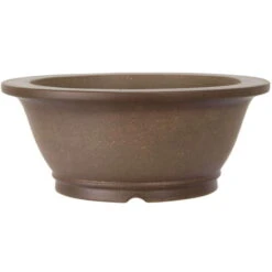 Bonsaischale 26x26x10cm Antik-Grau Rund Unglasiert