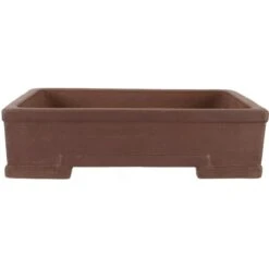 Bonsaischale 29.5x23x8cm Antik-Braun Rechteckig Unglasiert