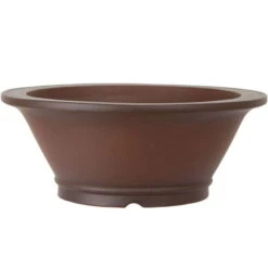 Bonsaischale 29.5x29.5x11cm Antik-Braun Rund Unglasiert