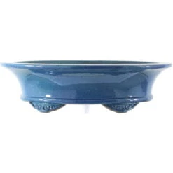 Bonsaischale 46x37x13cm Hellblau Oval Glasiert