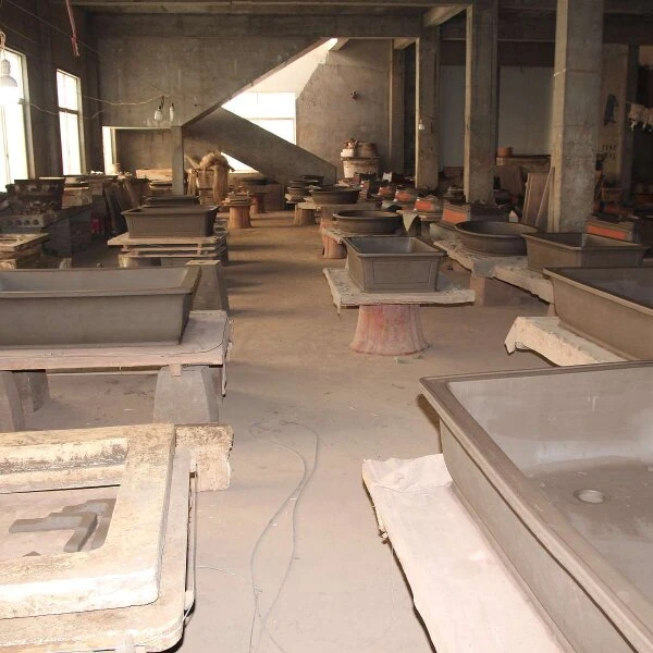 Bonsaischale 63x53x18cm Antik-Braun Lotusförmig Unglasiert – Bild 5