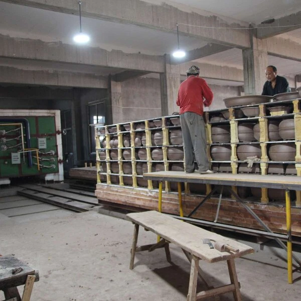 Bonsaischale 63x53x18cm Antik-Braun Lotusförmig Unglasiert – Bild 6