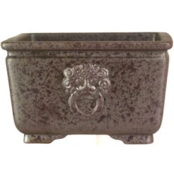 Bonsaischale 15x15x9cm Dunkelbraun Quadratisch Unglasiert