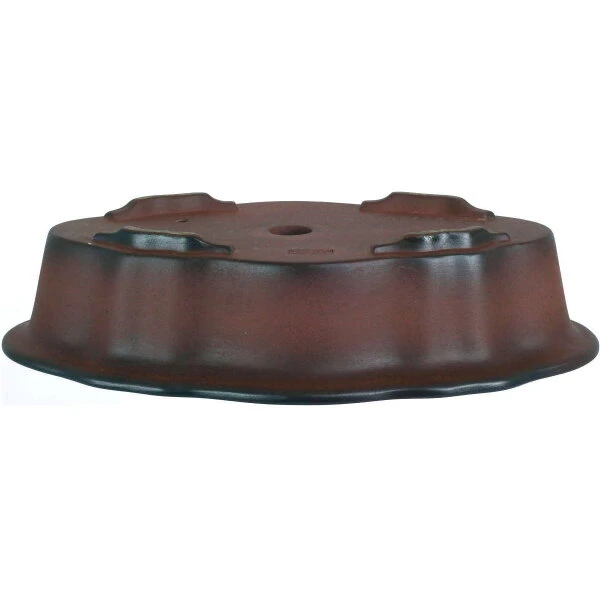 Bonsaischale 25x16.5x6cm Dunkelbraun Lotusförmig Unglasiert – Bild 2