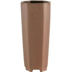 Bonsaischale 5.5x5.5x13cm Handarbeit Braun Quadratisch Unglasiert