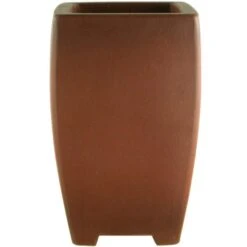 Bonsaischale 6x6x9.5cm Masteredition Antik Braun Quadratisch Unglasiert