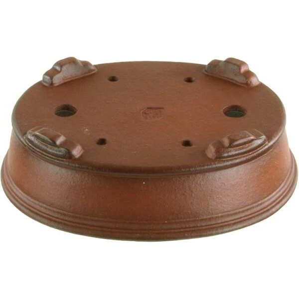 Bonsaischale 11.5x9x3.3cm Masteredition Antik Braun Oval Unglasiert â Bild 2
