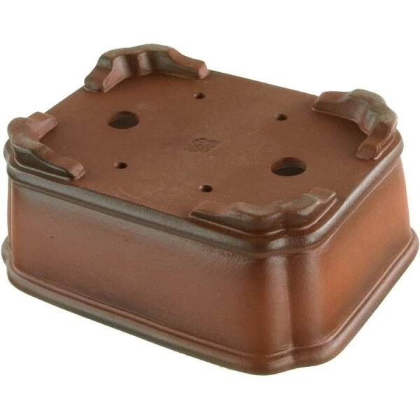 Bonsaischale 12.5x9.5x5cm Masteredition Antik Braun Rechteckig Unglasiert â Bild 2