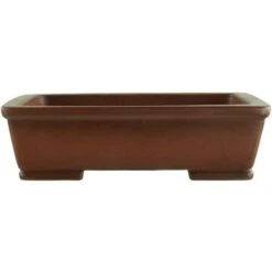Bonsaischale 14x10.5x3.8cm Masteredition Antik Braun Rechteckig Unglasiert