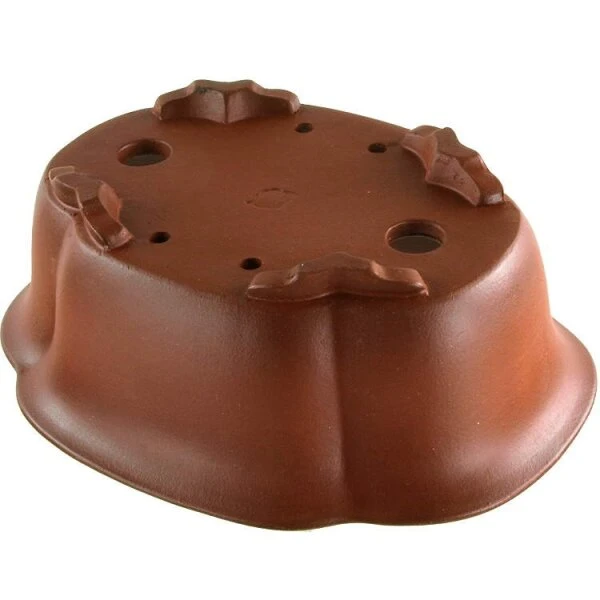 Bonsaischale 17x13x6cm Masteredition Antik Braun Lotusförmig Unglasiert â Bild 2